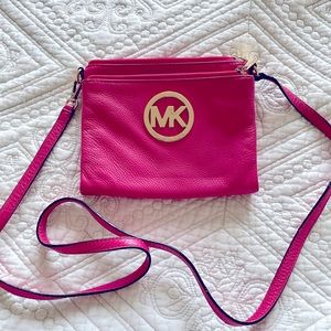 Michael Kors pink leather crossbody